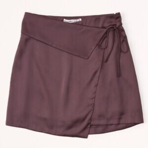 Abercrombie High Rise Tie Wrap Brown Mini Skort Small